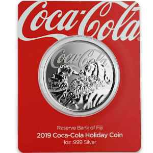 Fiji Coca-Cola Santa 1 oz Silver Holiday Coin