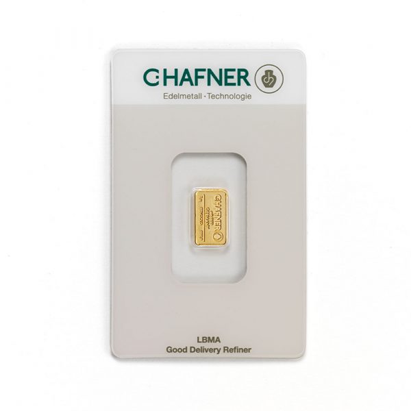 C Hafner 1g Minted Gold Bar
