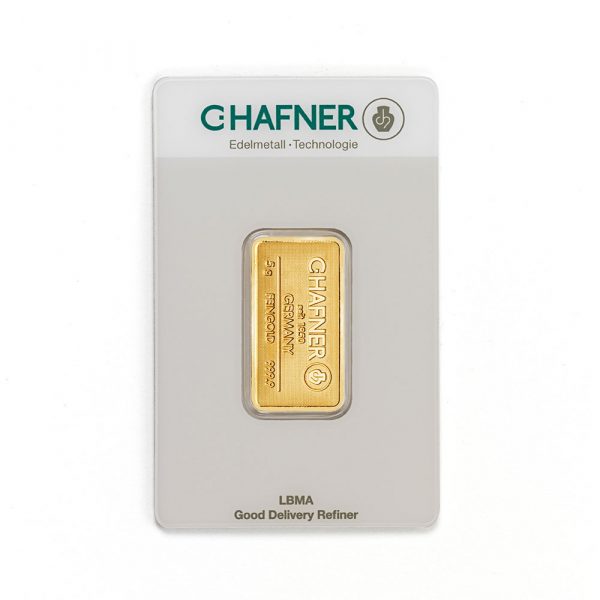 C Hafner 5g Minted Gold Bar
